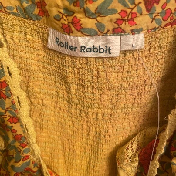 Roller Rabbit floral print maxi dress printed poplin NWT size L - Picture 3 of 9